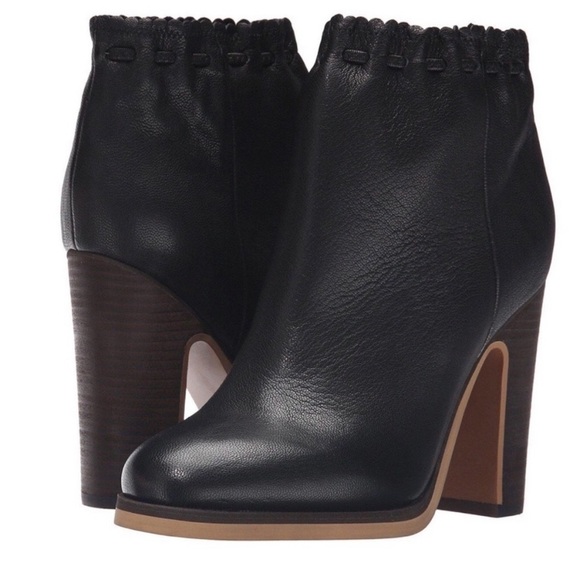 See By Chloe Jane Leather Block Heel Booties - Picture 3 of 6